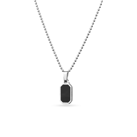 Charcoal Charm Pendant & Chain (Rectangle)