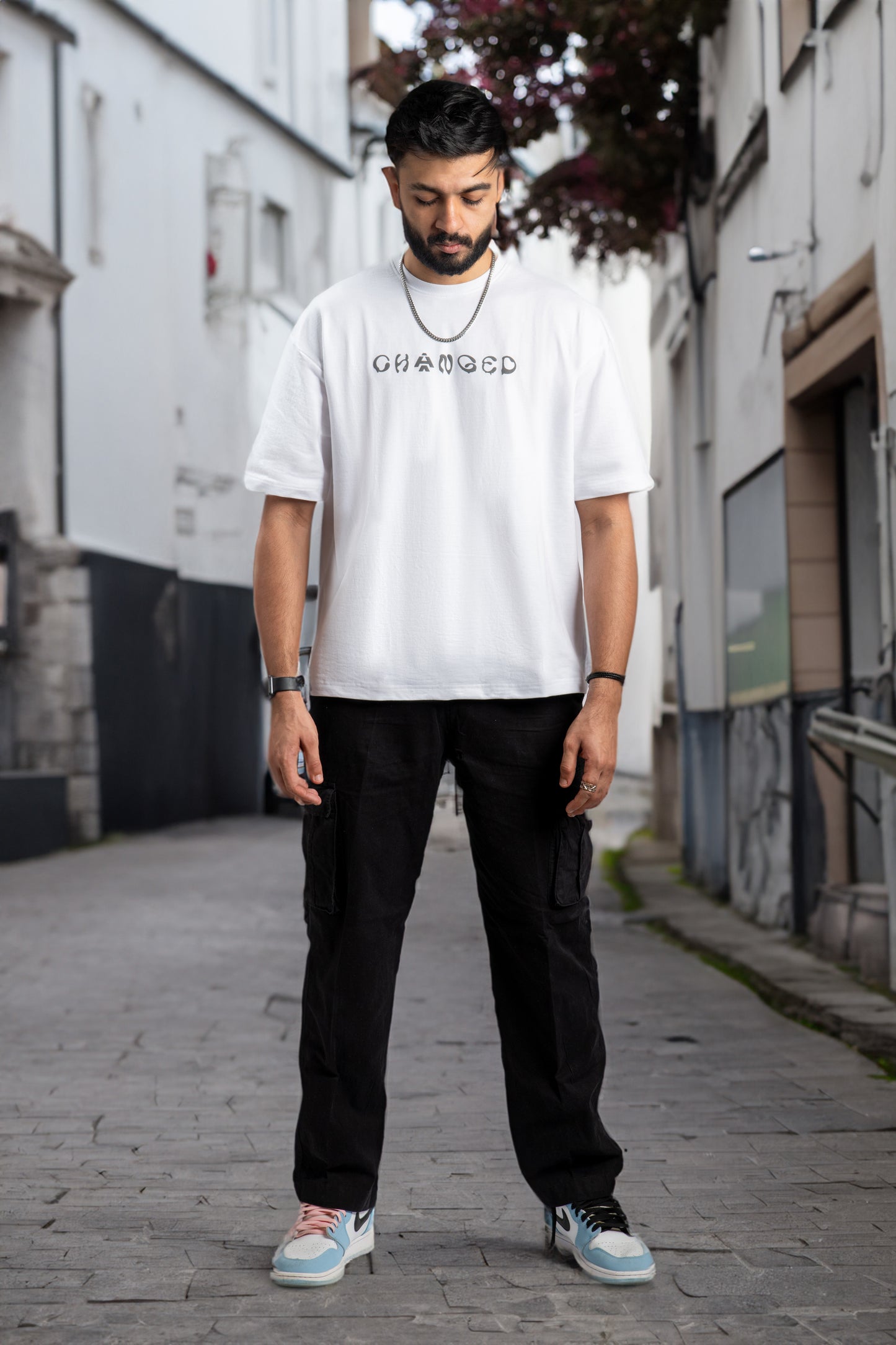 white Changed printed t-shirt for men