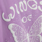 Purple butterfly printed t-shirts