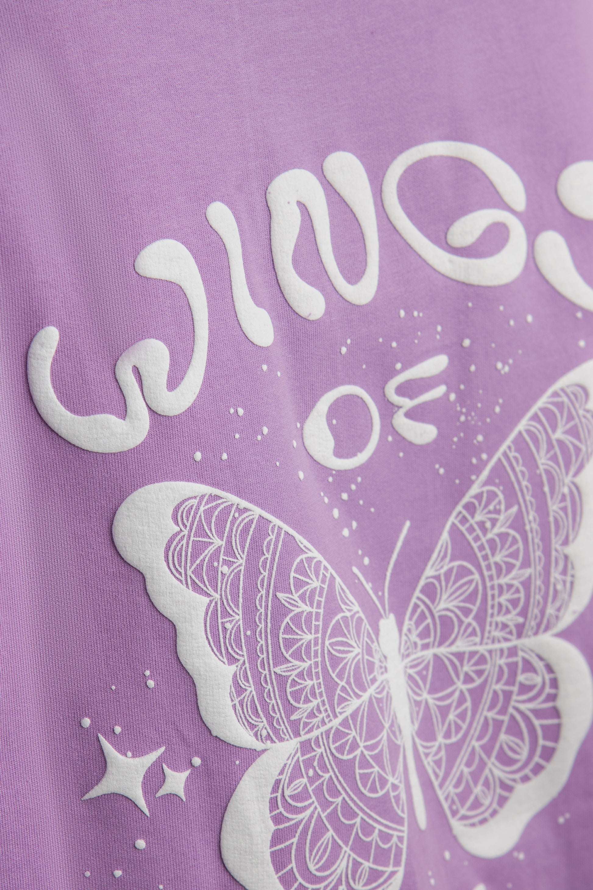 Purple butterfly printed t-shirts